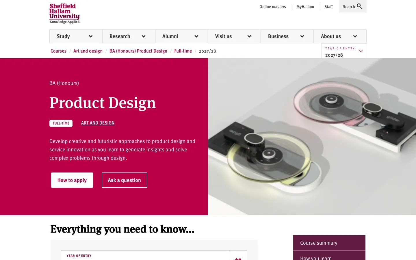 The website of Sheffield Hallam University – Art and Design