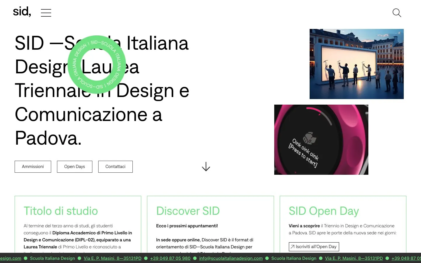 Il sito di SID – Scuola Italiana Design