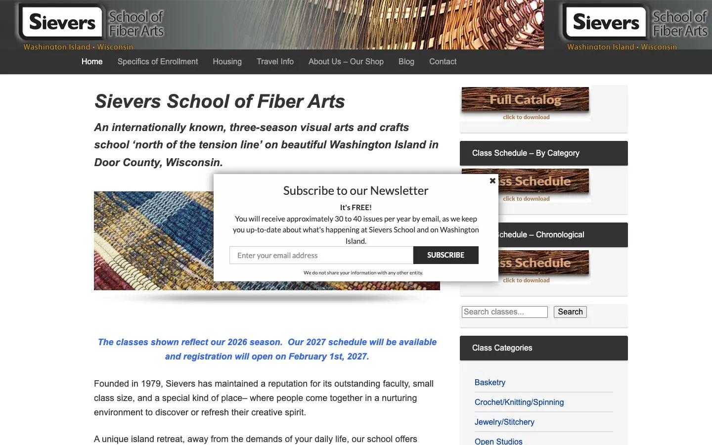Il sito di Sievers School of Fiber Arts