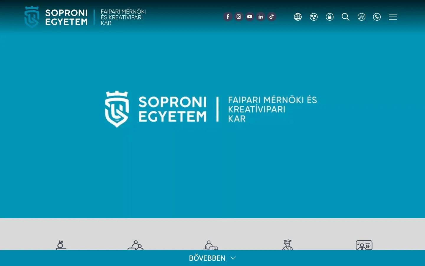 The website of Soproni Egyetem – Faipari Mérnöki és Kreatívipari Kar