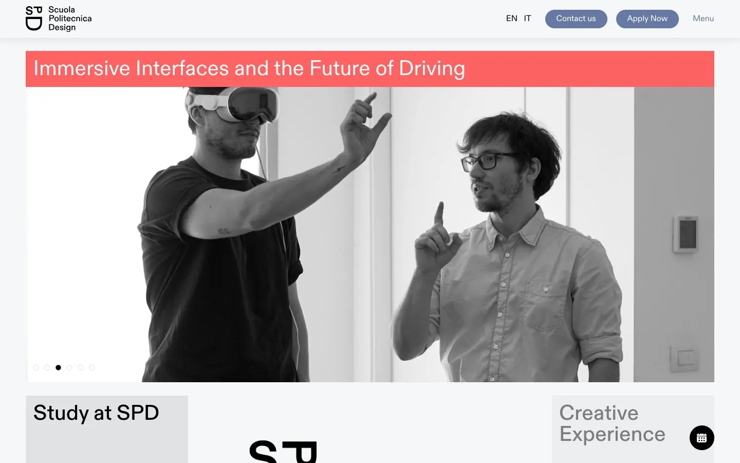 الموقع الإلكتروني لـ SPD – Scuola Politecnica di Design