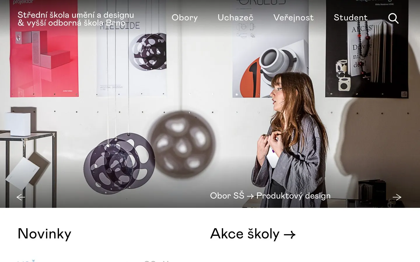 The website of SŠUD Brno (Šuřka)