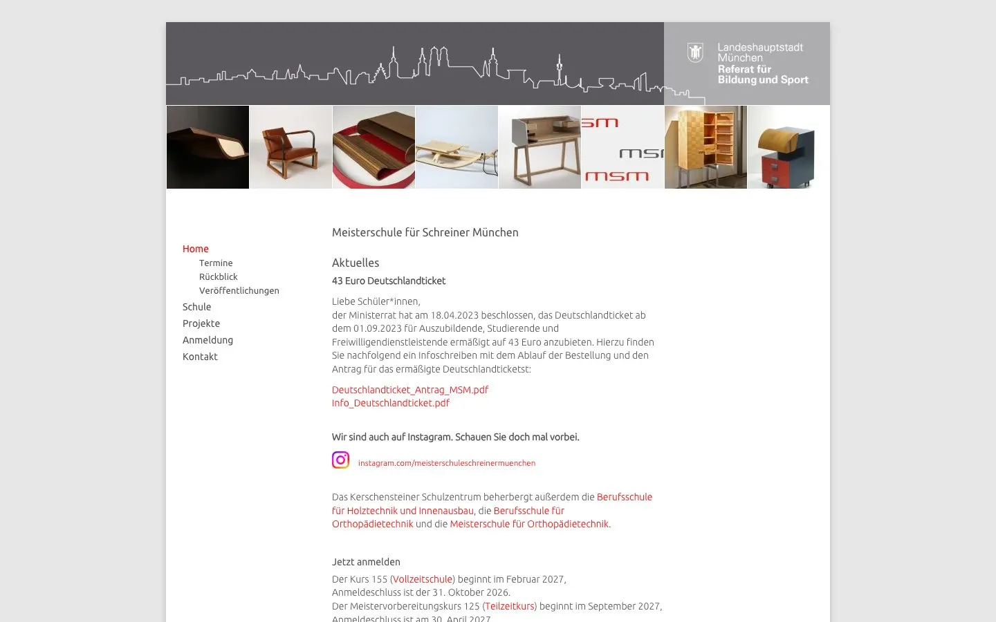Städtische Meisterschule für das Schreinerhandwerk München 的网站