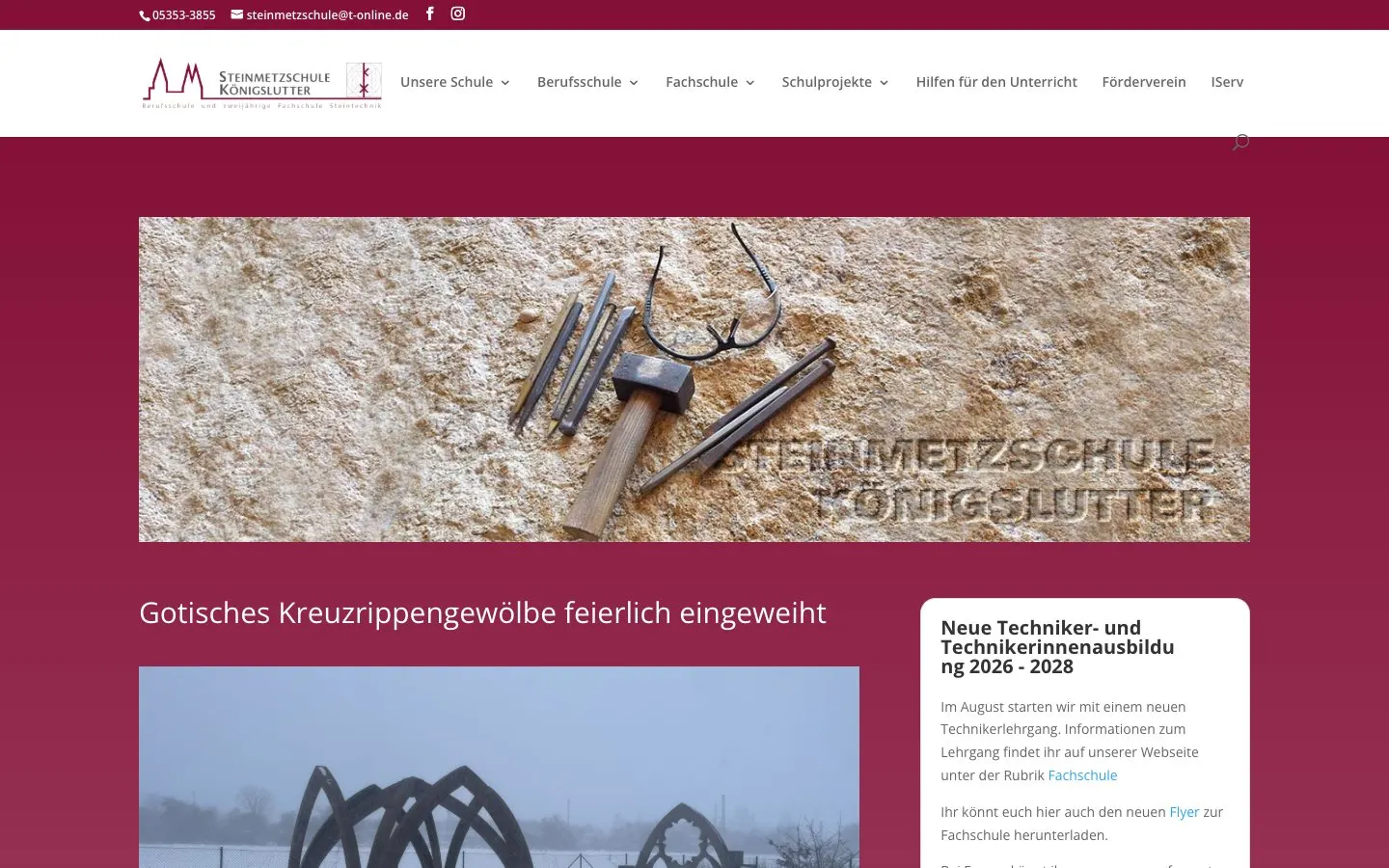 The website of Steinmetzschule Königslutter