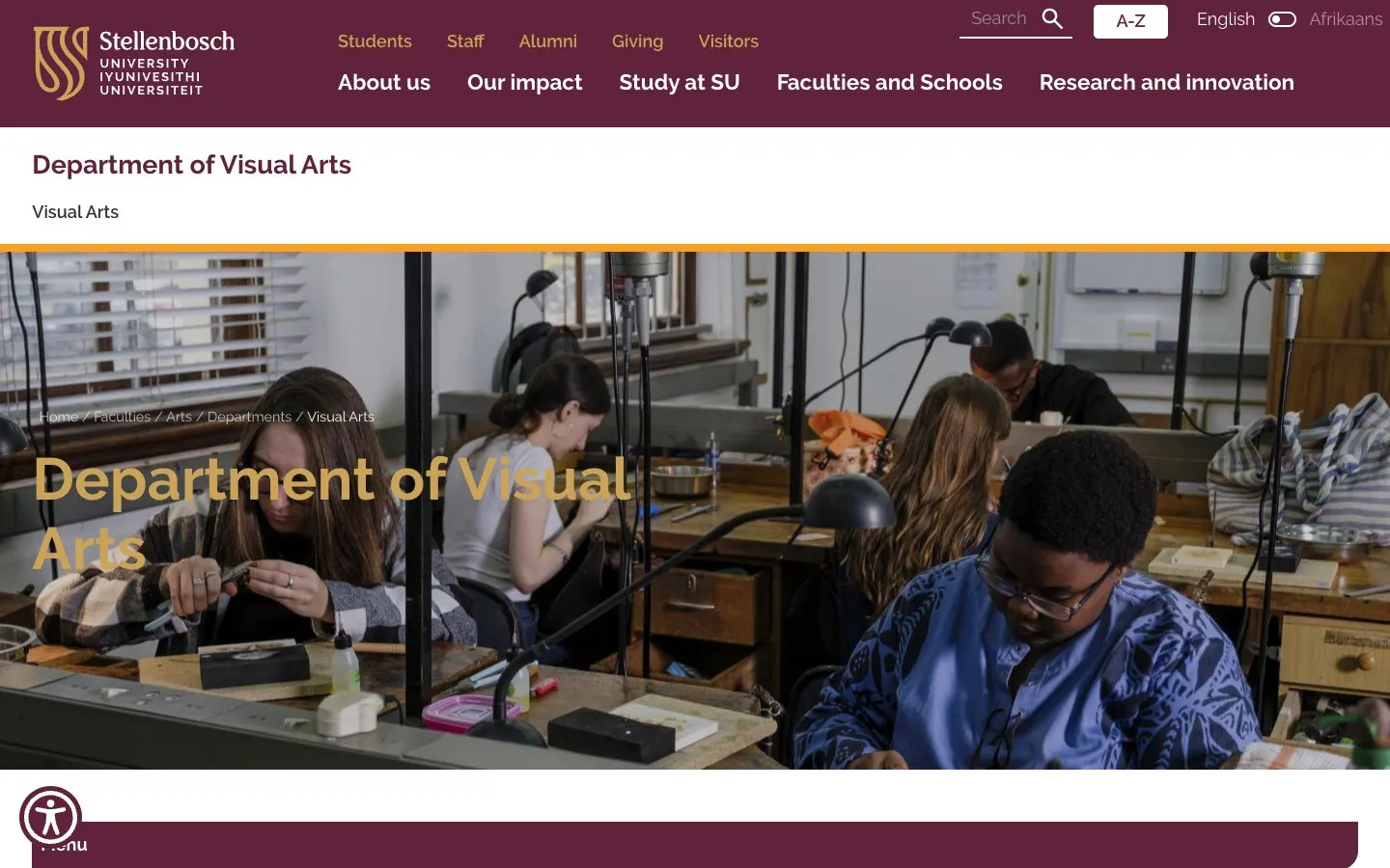 El sitio web de Stellenbosch University – Department of Visual Arts