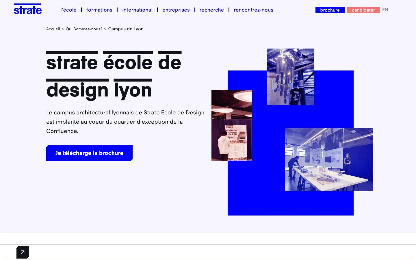 The website of Strate Lyon