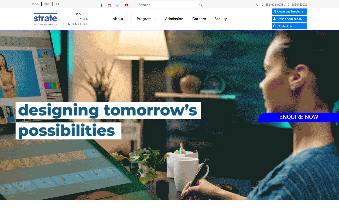 Il sito di Strate School of Design Bengaluru
