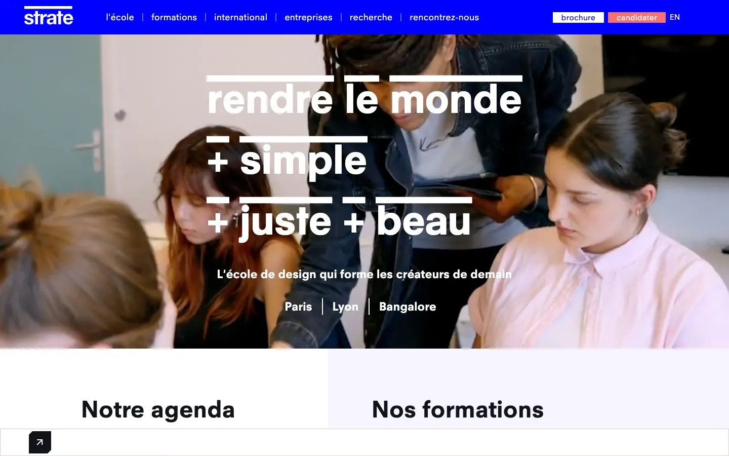Сайт школы Strate École de Design