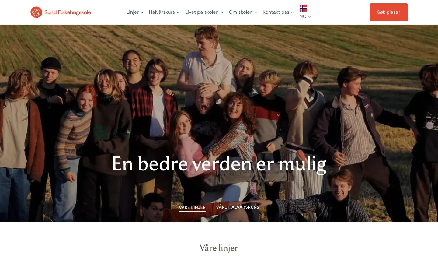 The website of Sund folkehøgskole