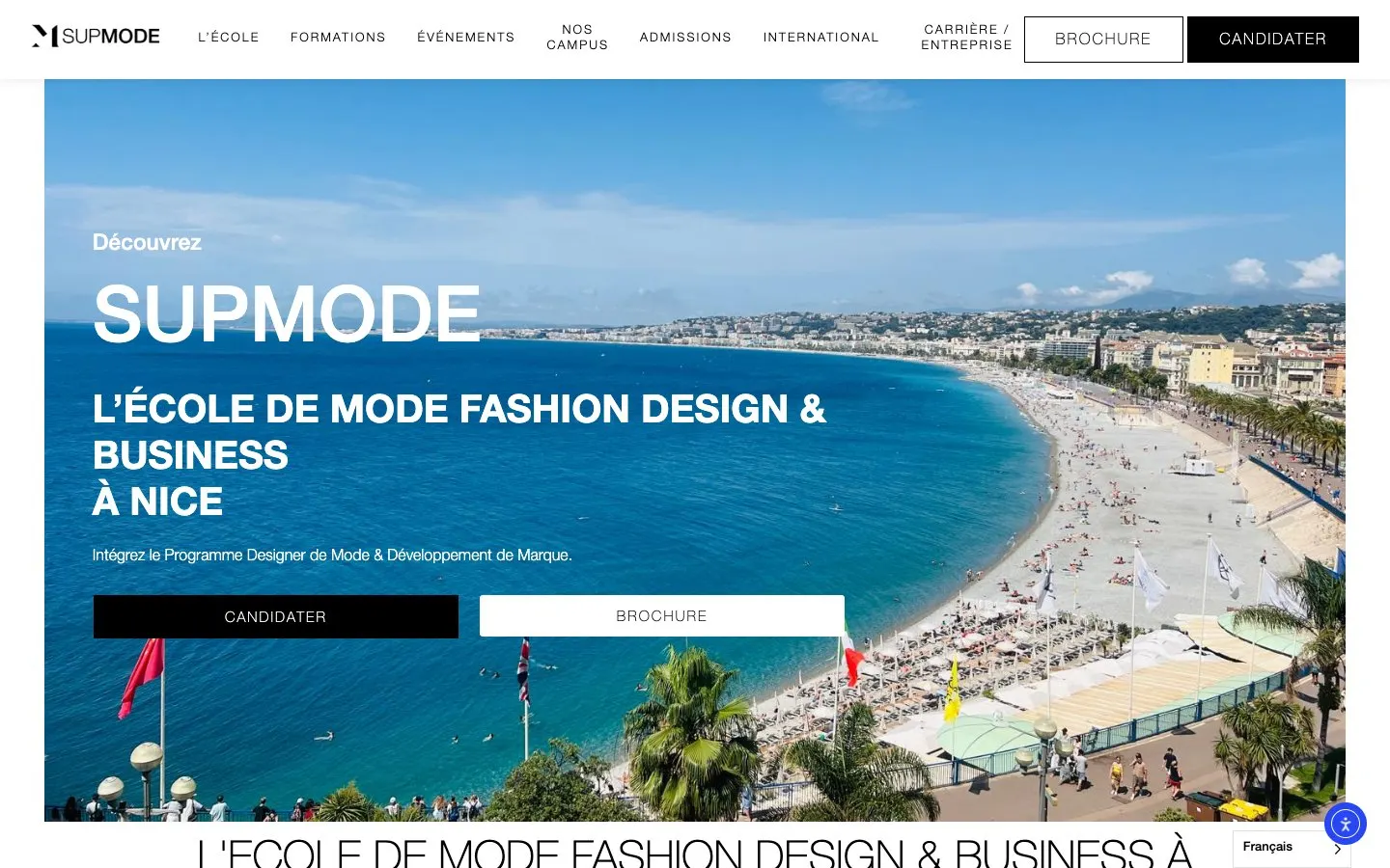 The website of SUPMODE Nice
