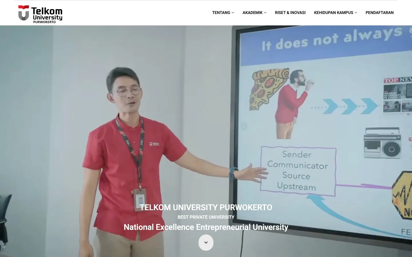 The website of Telkom University Purwokerto – Desain Produk