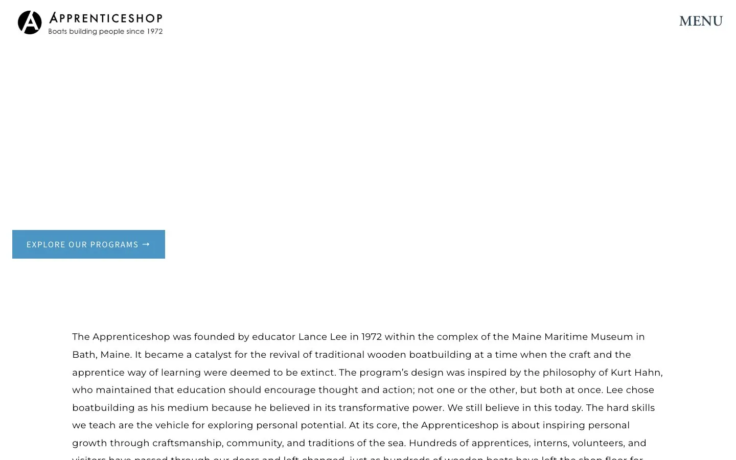 The website of The Apprenticeshop