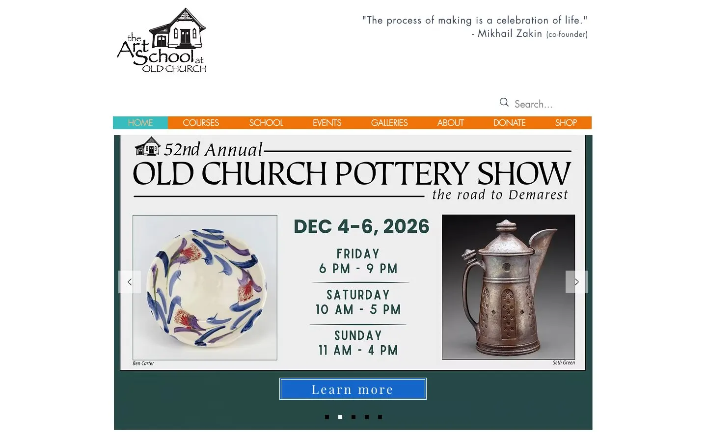 The website of The Art School at Old Church