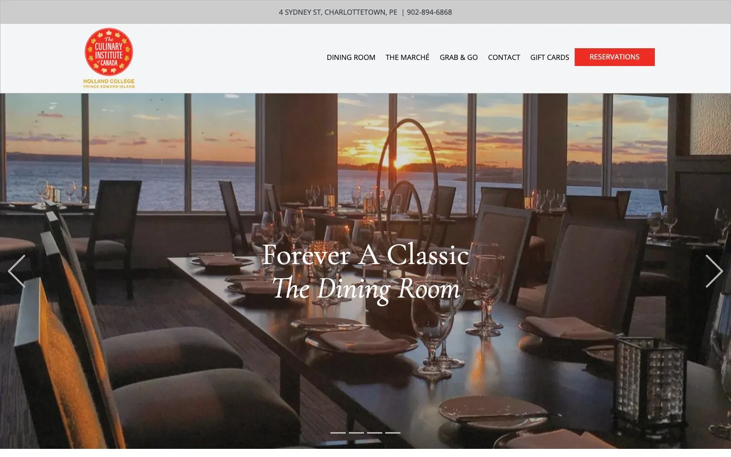 The website of The Culinary Institute of Canada (Holland College)