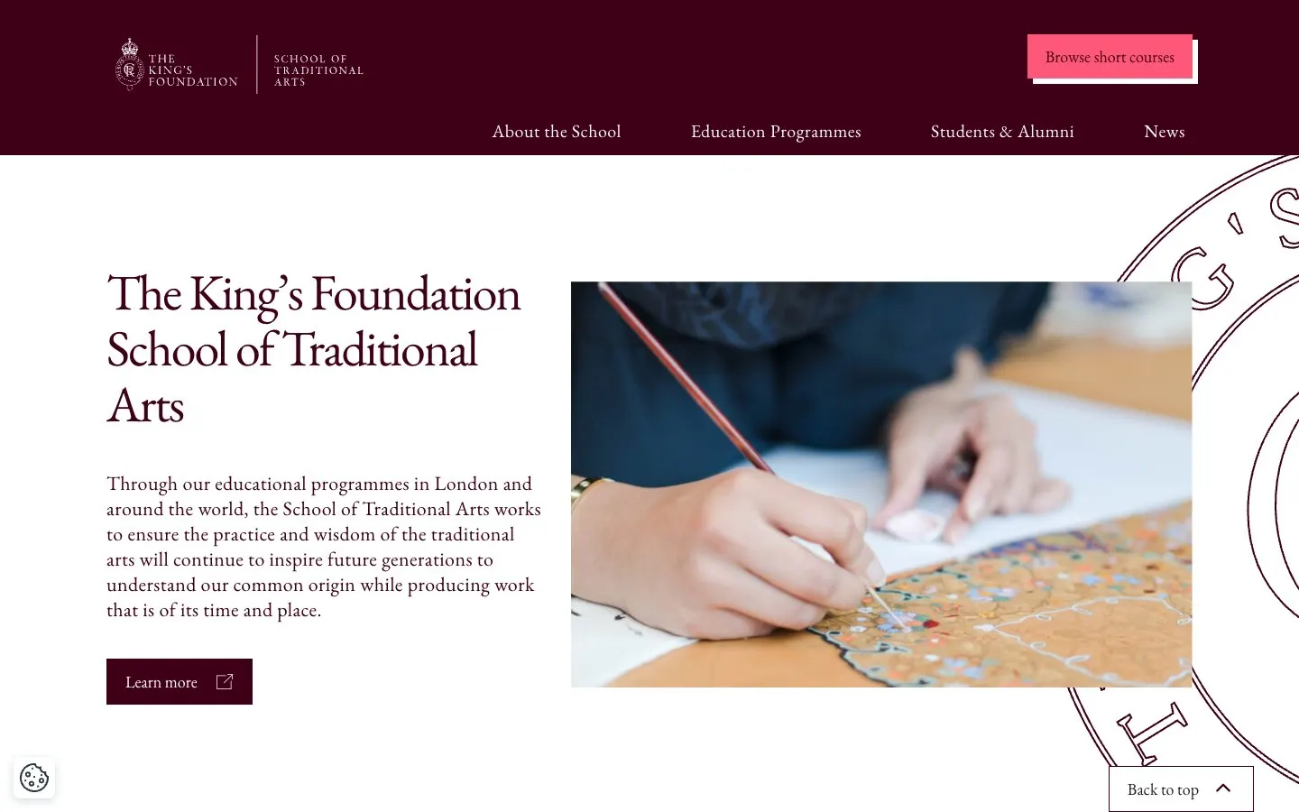 Le site de The King's Foundation School of Traditional Arts