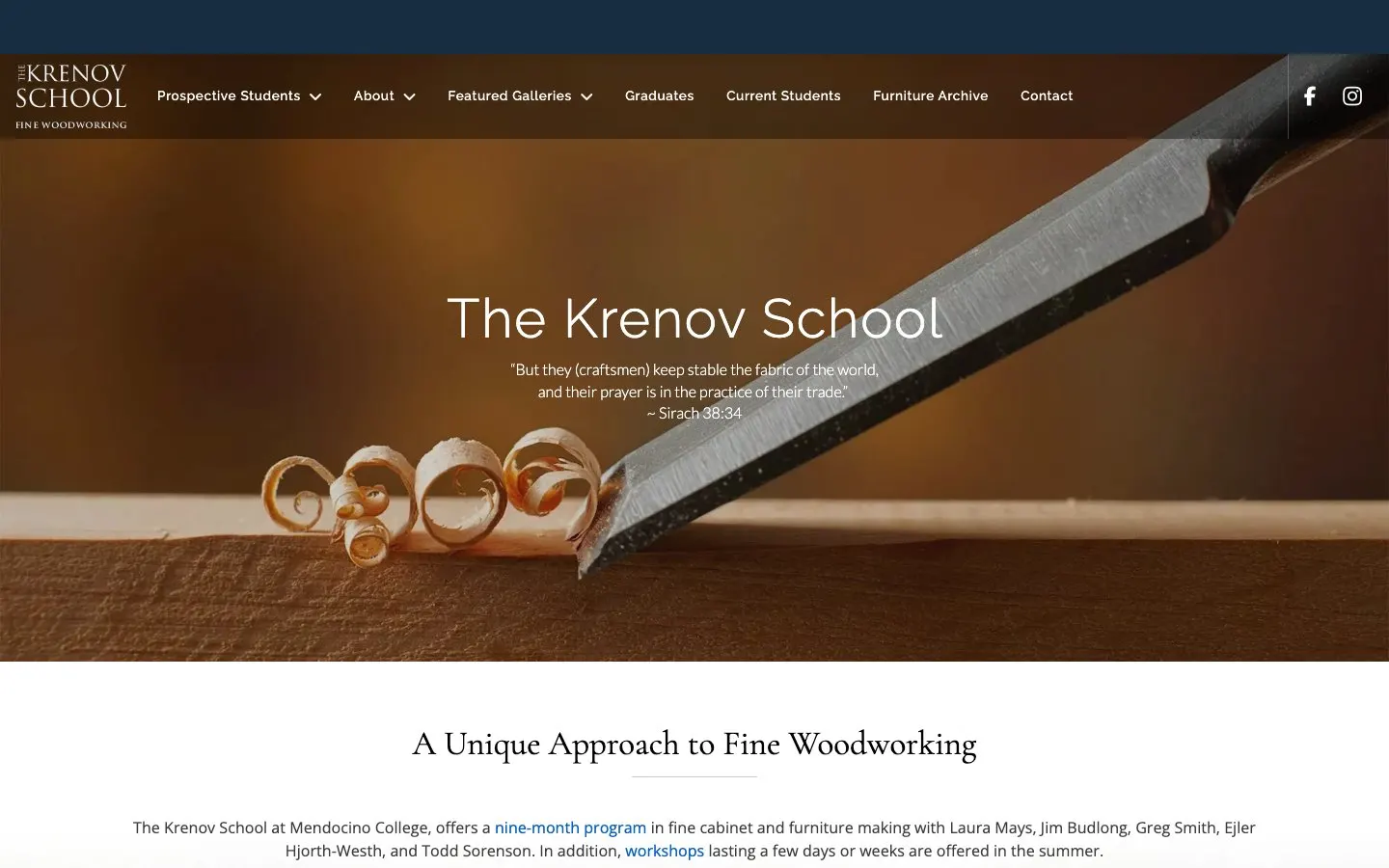 The Krenov School 的网站