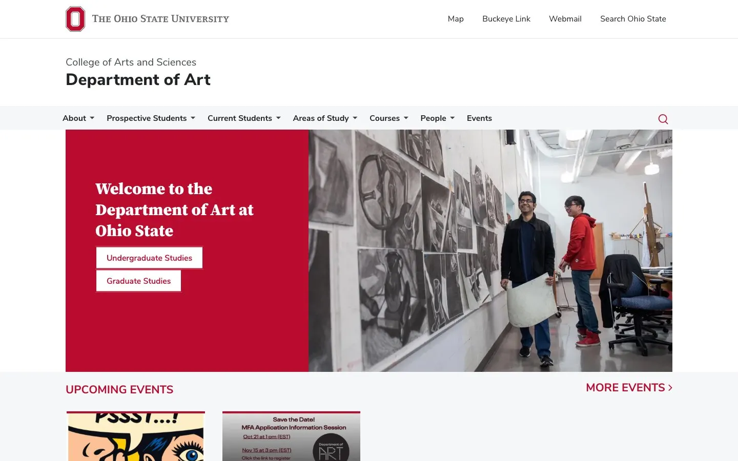 The website of The Ohio State University – Department of Art and Department of Design