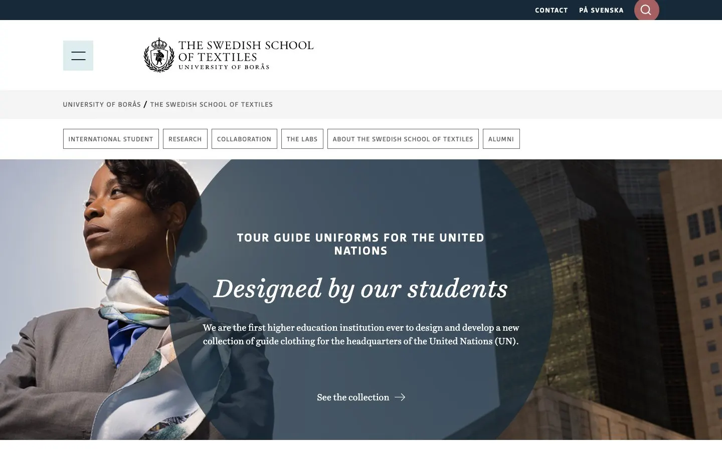 The website of The Swedish School of Textiles