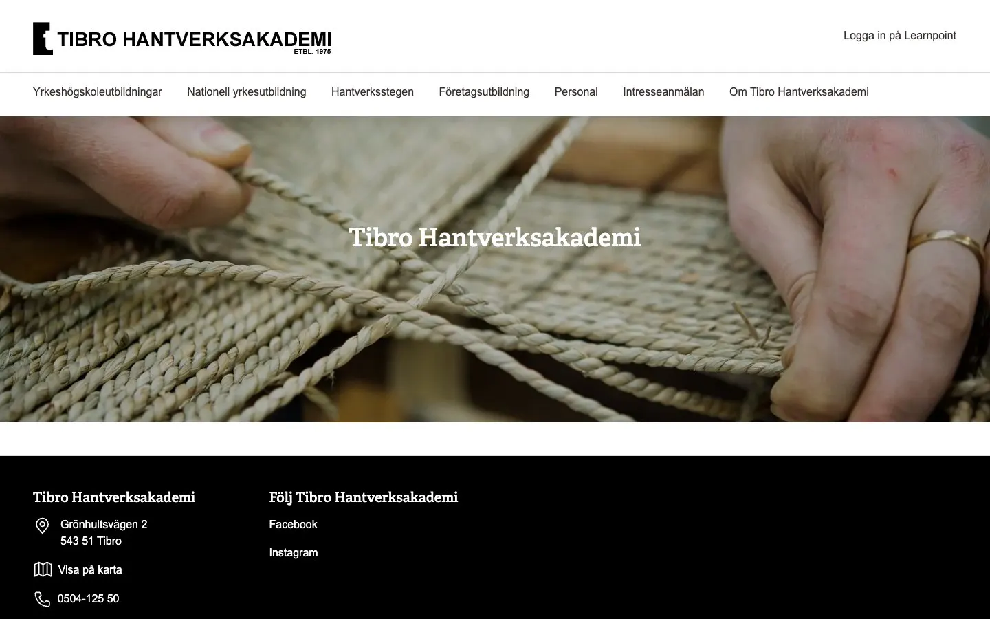 The website of Tibro Hantverksakademi