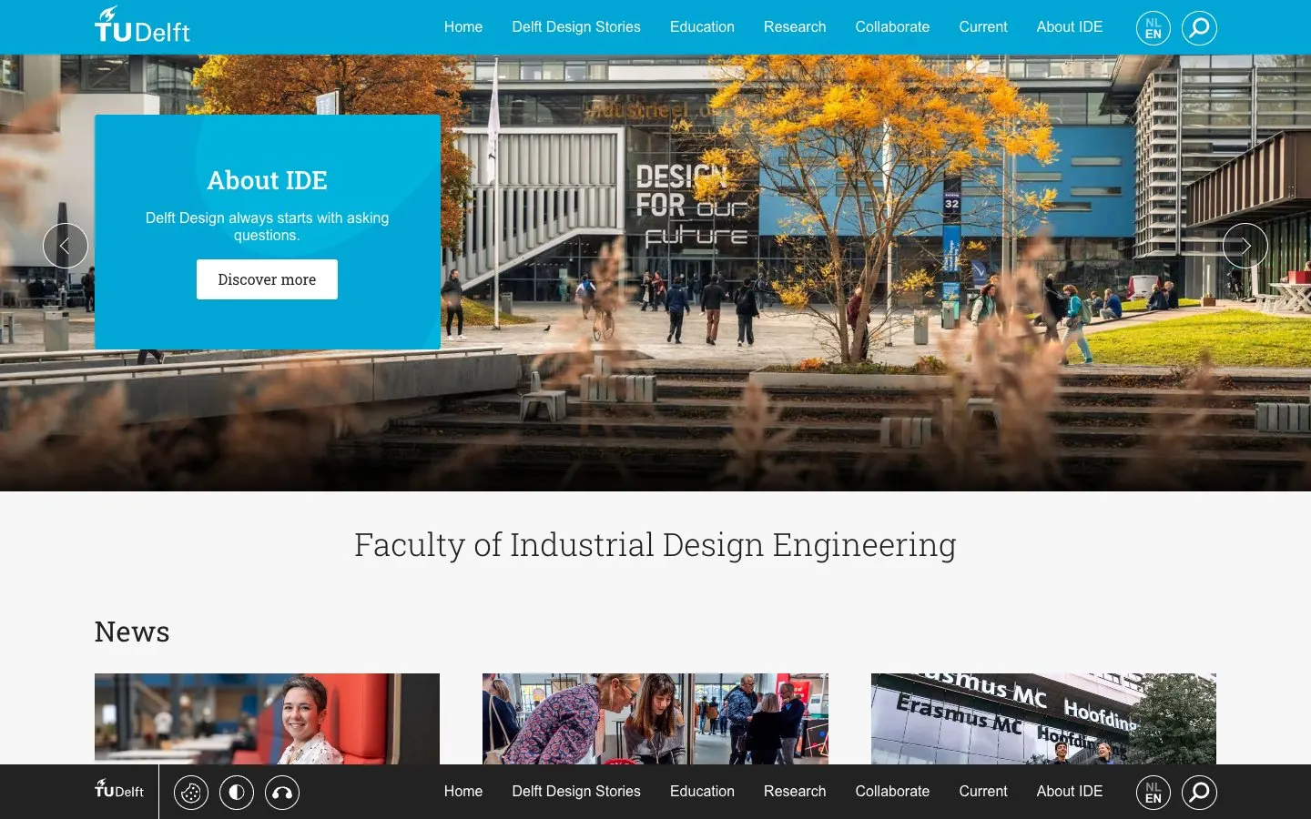 The website of TU Delft – Faculty of Industrial Design Engineering