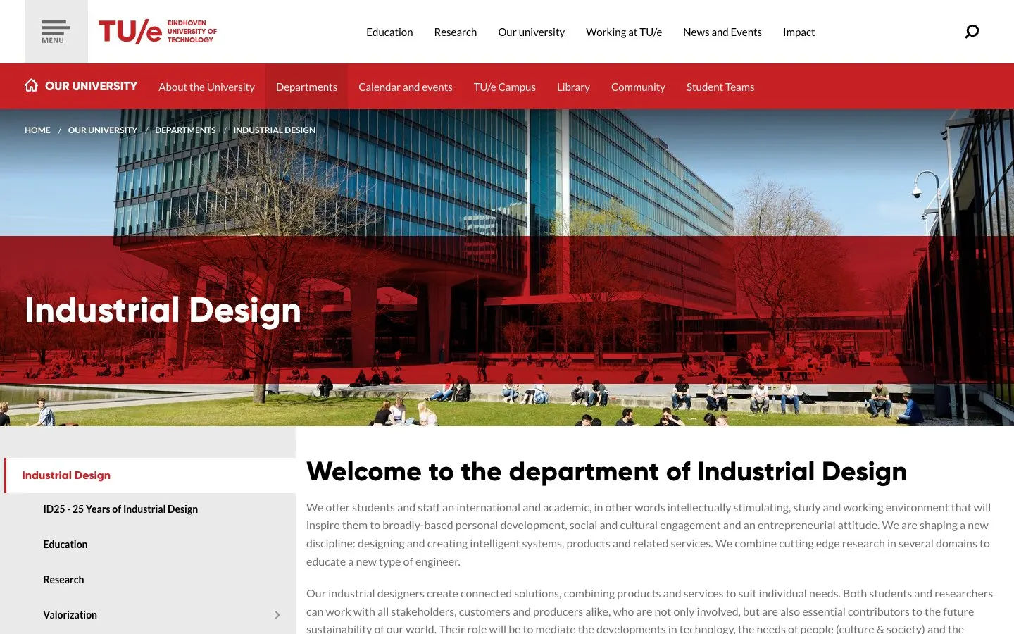 The website of TU Eindhoven – Department of Industrial Design