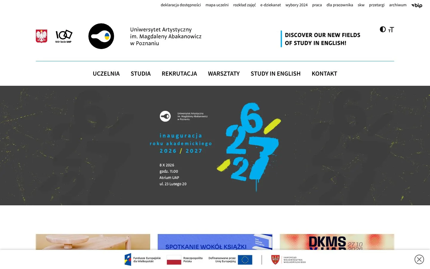 The website of UAP Poznań