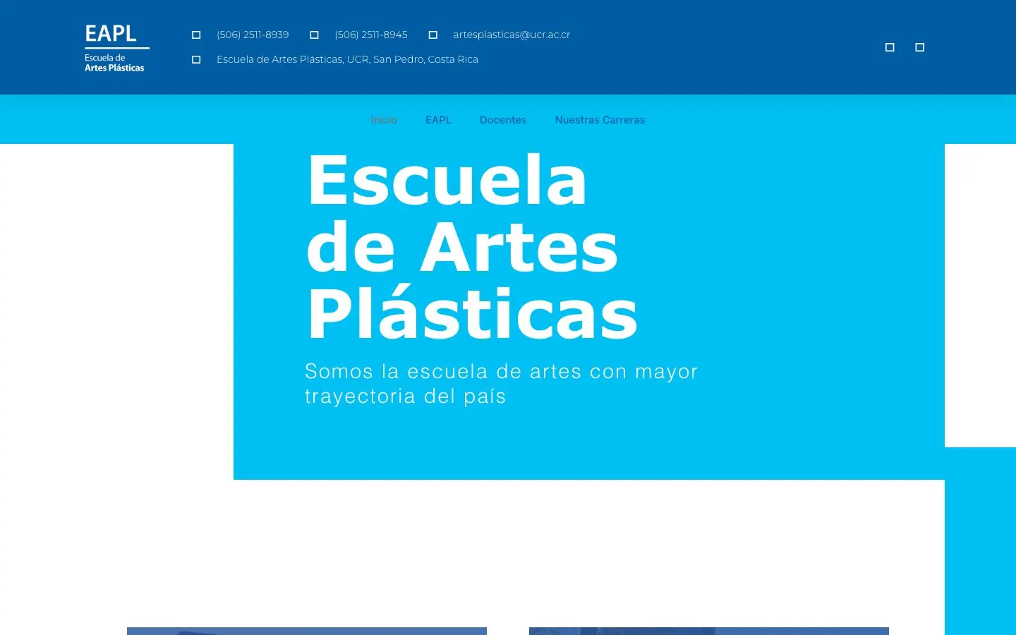 The website of UCR – Escuela de Artes Plásticas (Diseño Cerámico)