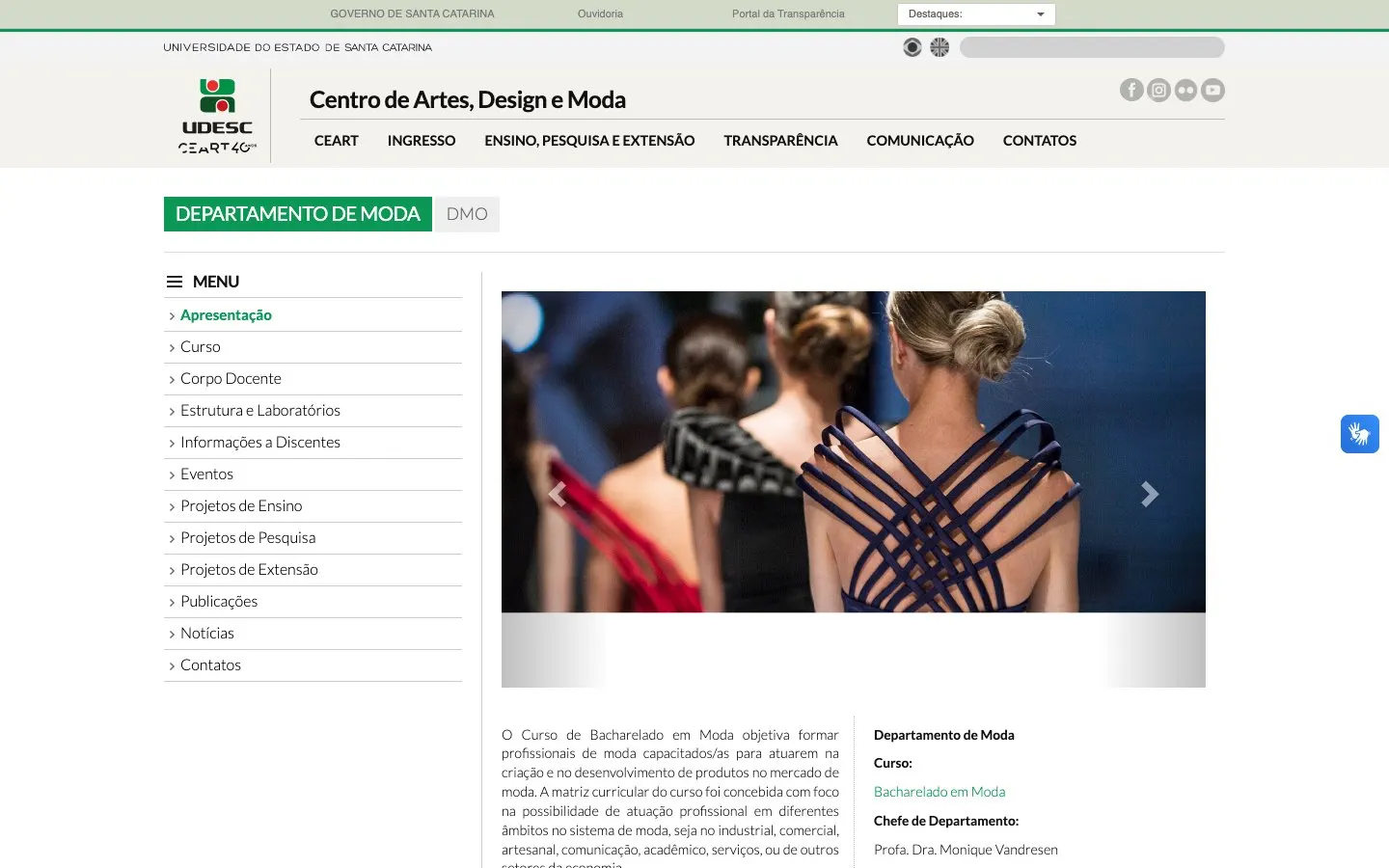 Сайт школы UDESC – CEART (Moda)