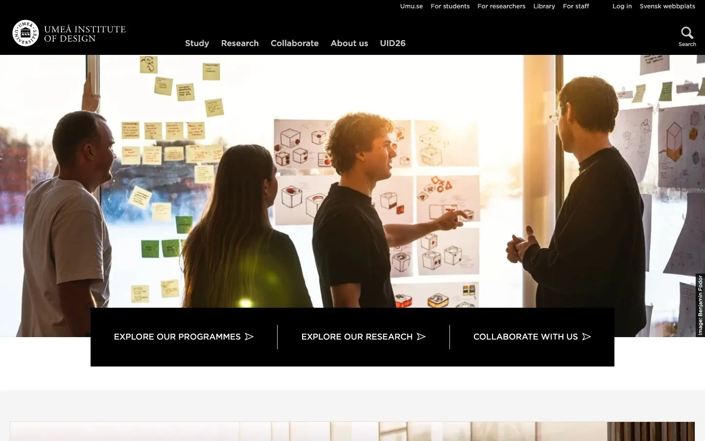 The website of Umeå Institute of Design