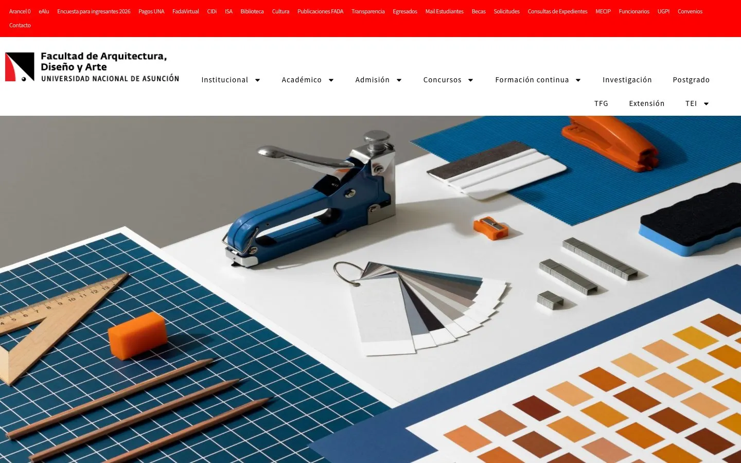 The website of UNA – FADA Diseño Industrial