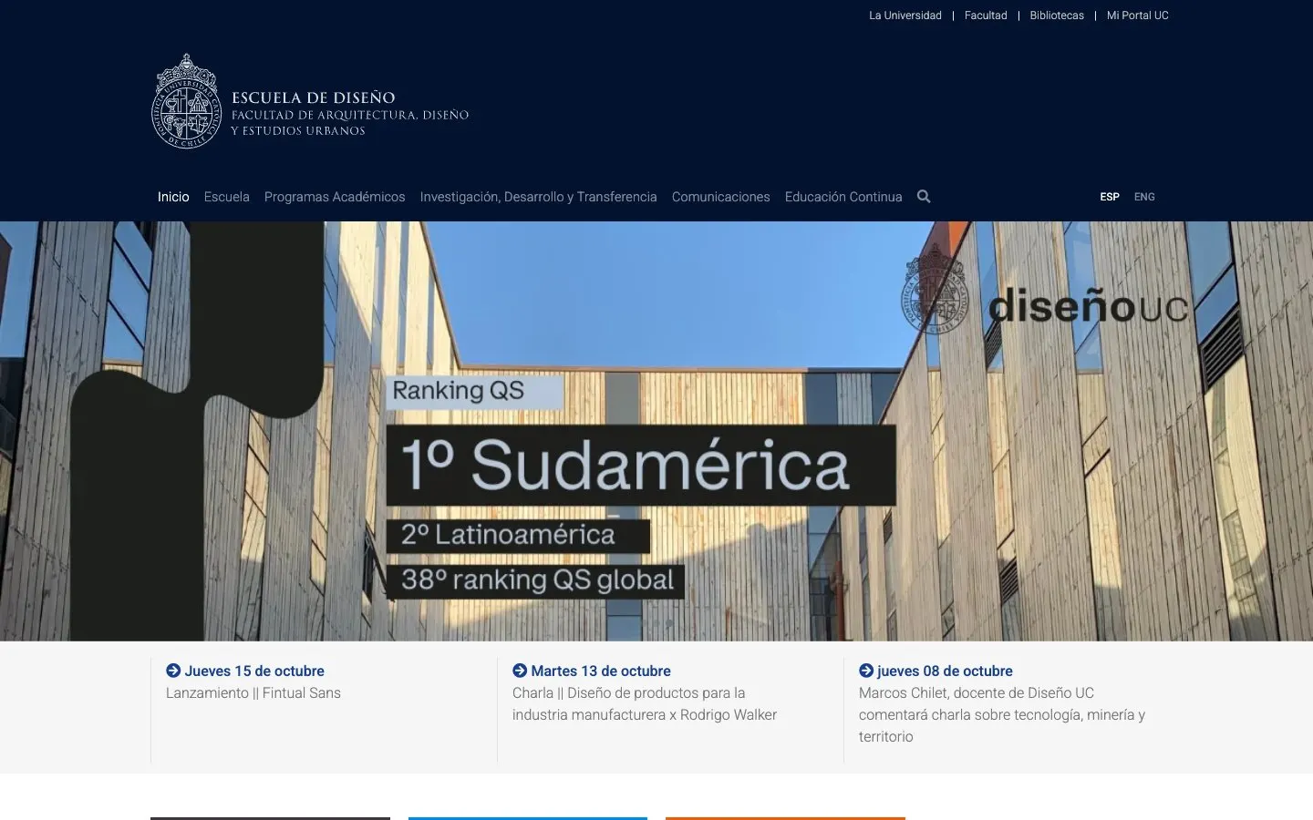 The website of Diseño UC