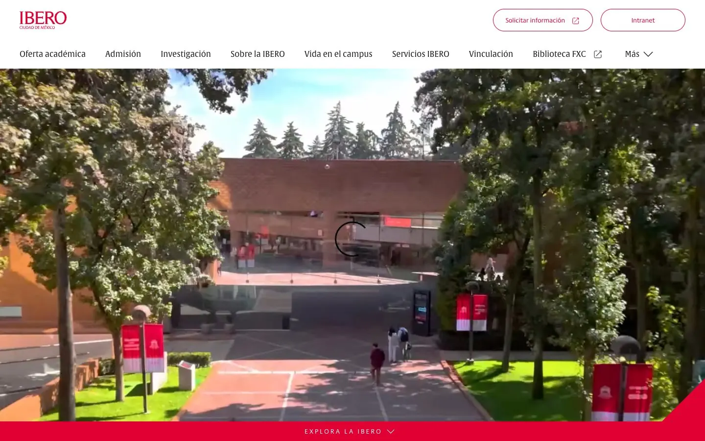 The website of IBERO Ciudad de México
