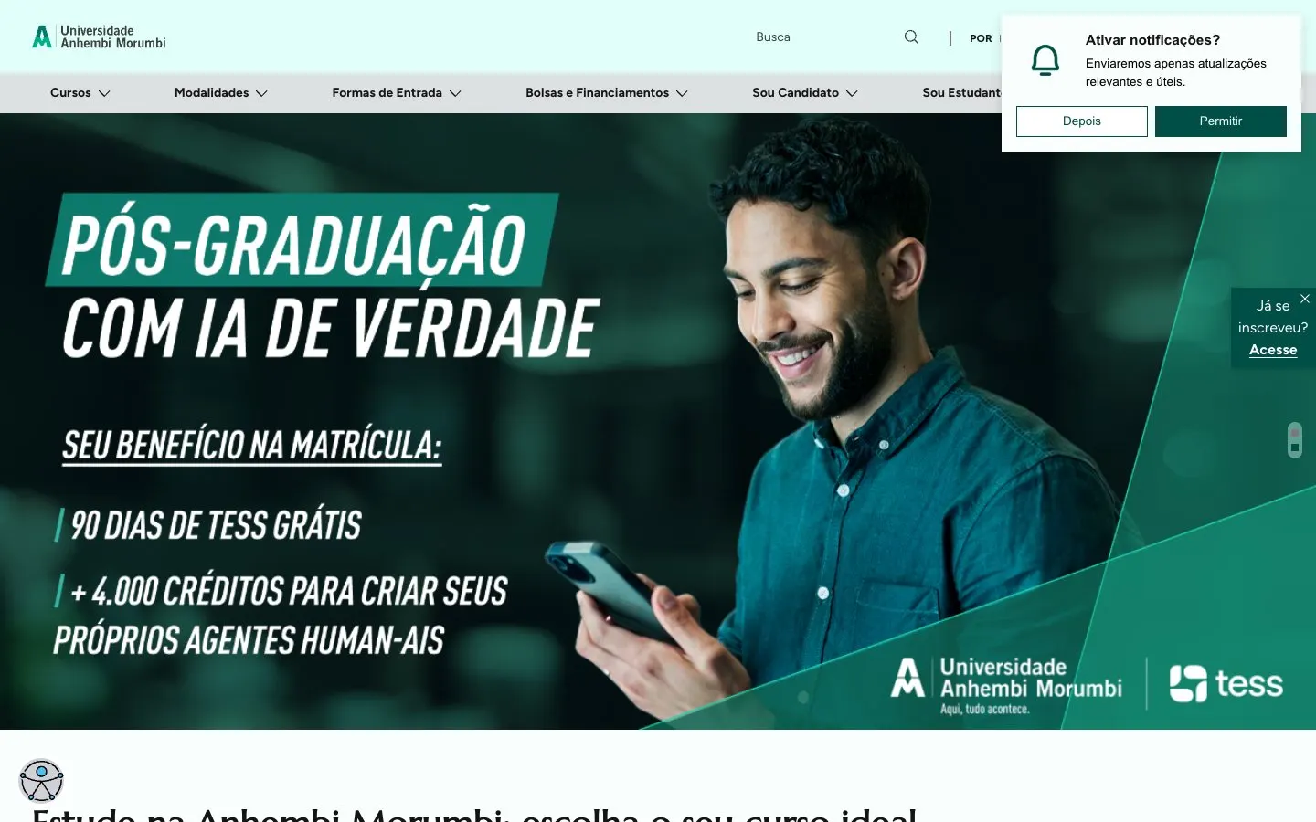 Die Website von Universidade Anhembi Morumbi – Design de Moda