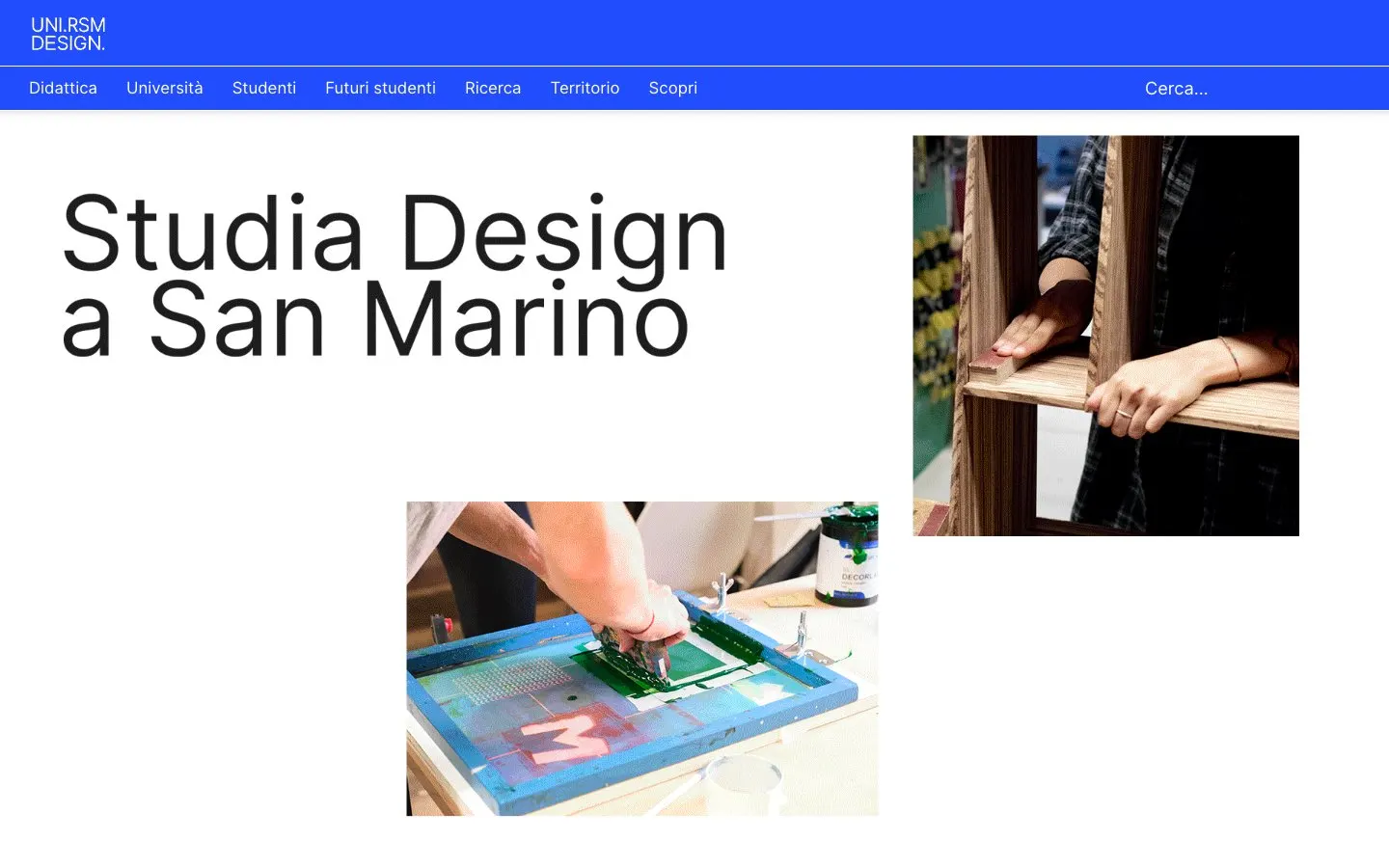 Die Website von Università di San Marino – Design