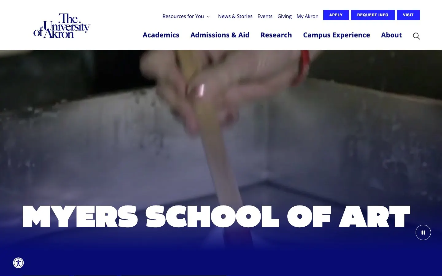 The website of University of Akron – Myers School of Art
