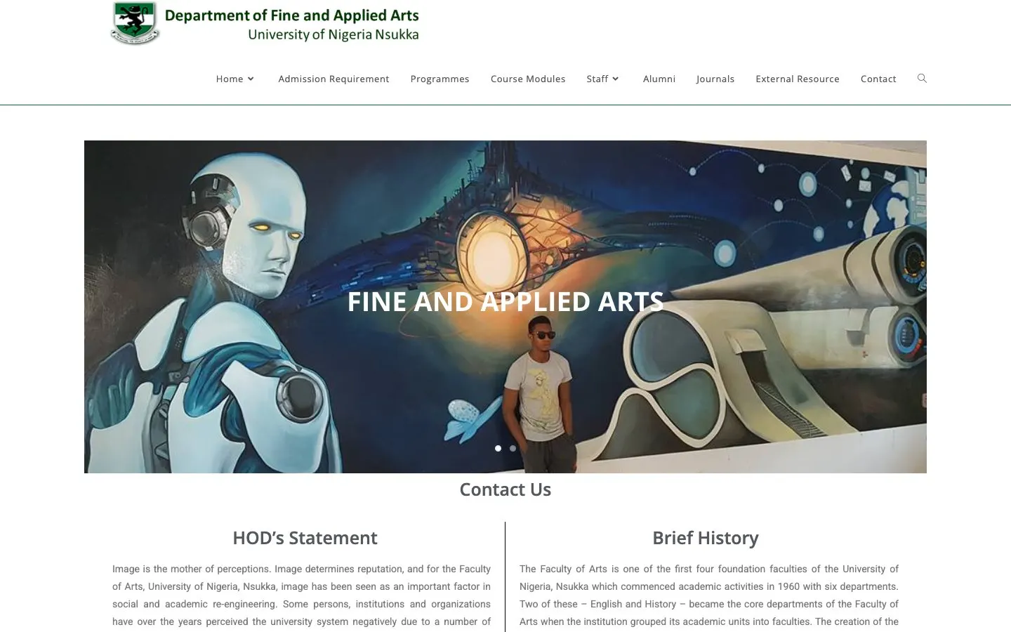 The website of University of Nigeria, Nsukka – Department of Fine and Applied Arts
