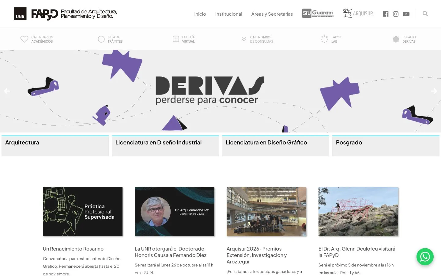 Il sito di UNR – Diseño Industrial e Indumentaria