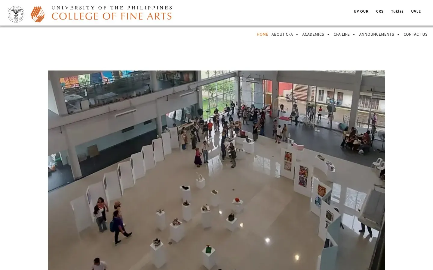 The website of UP Diliman College of Fine Arts