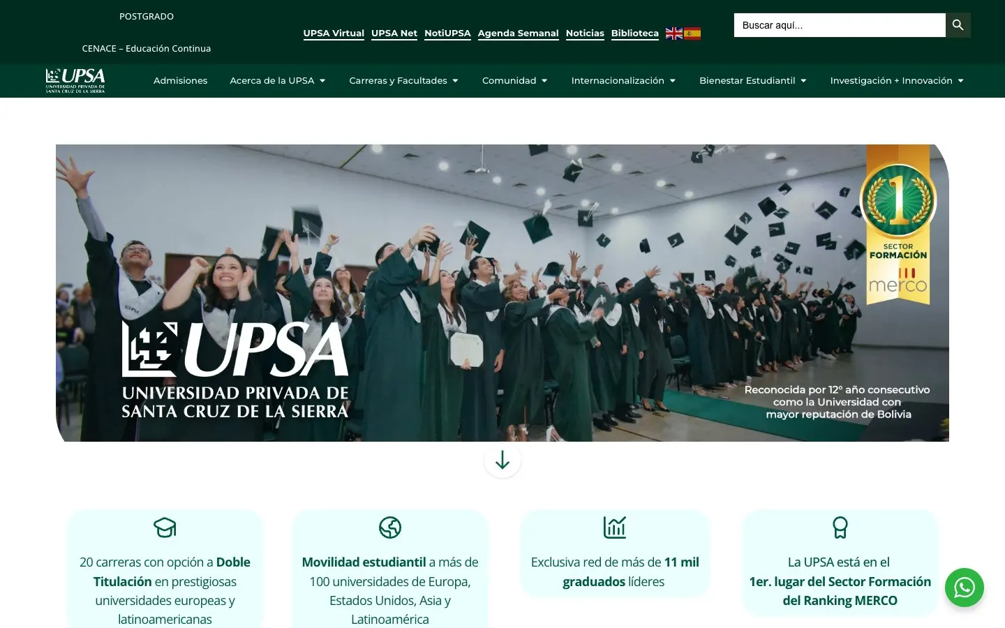 The website of UPSA – Diseño Industrial y Diseño y Gestión de la Moda