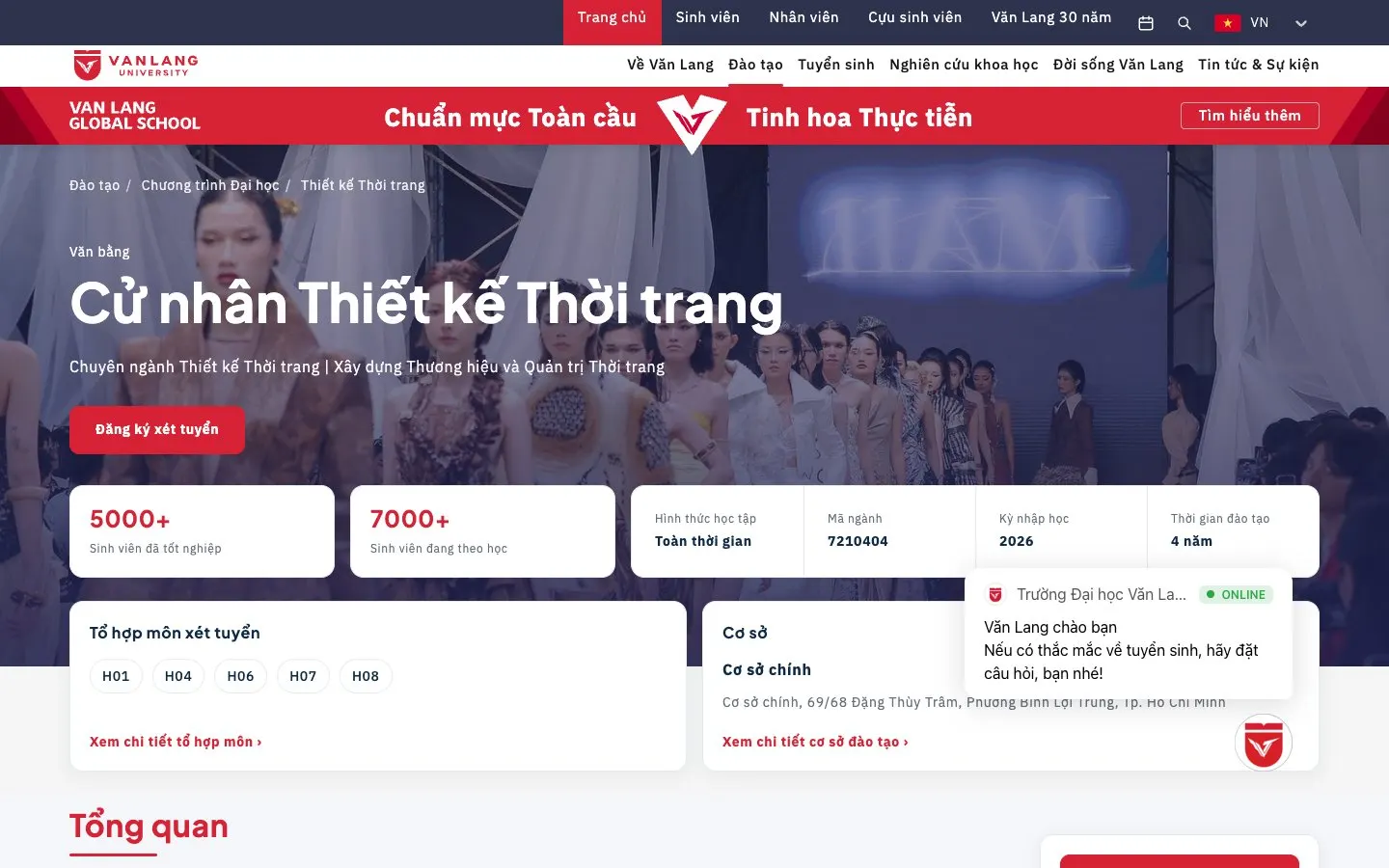 The website of Van Lang University – Faculty of Fine Arts and Design