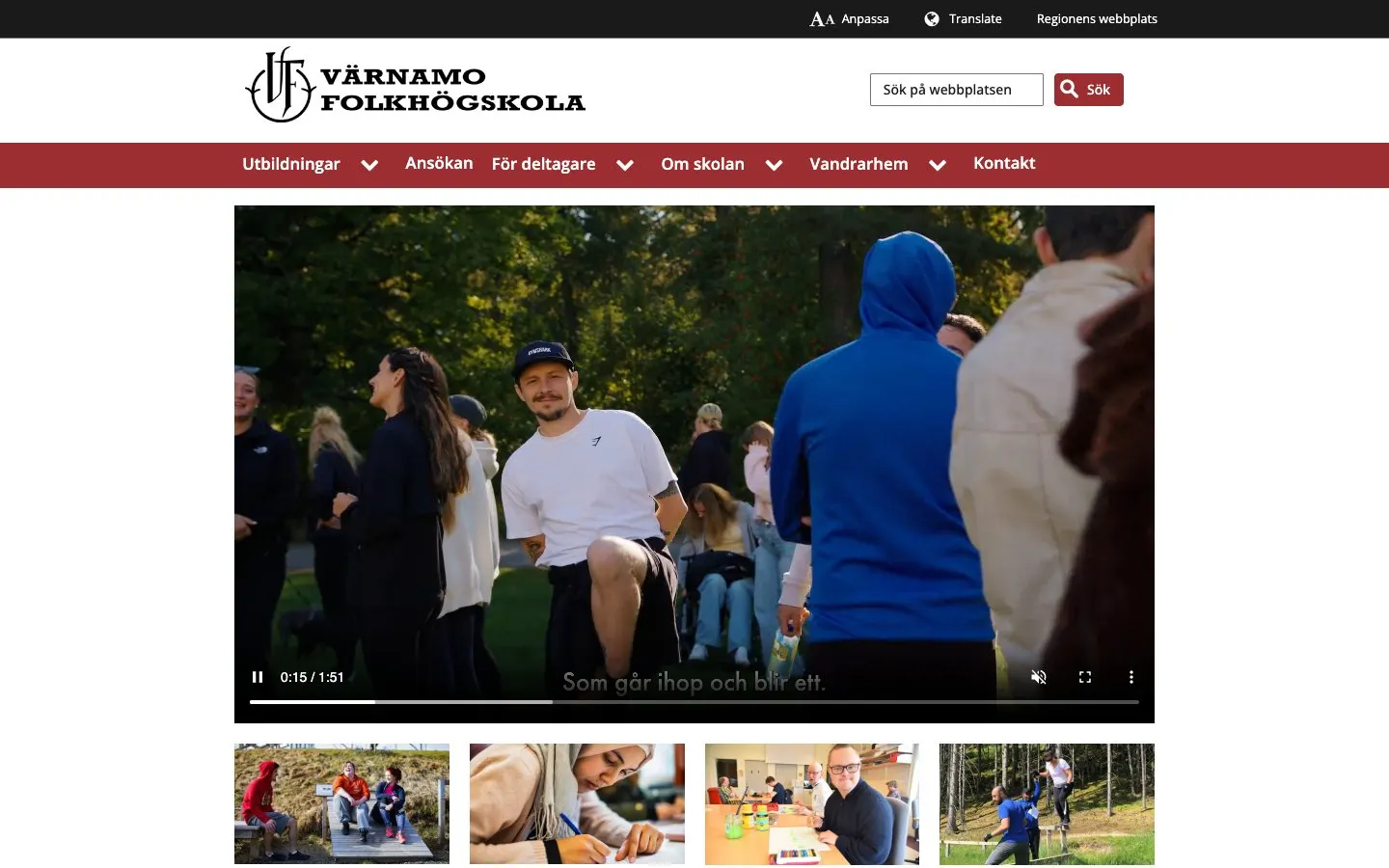 The website of Värnamo folkhögskola – Textilakademin