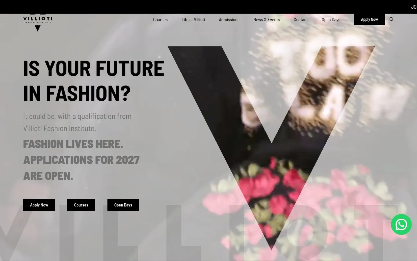 The website of Villioti Fashion Institute