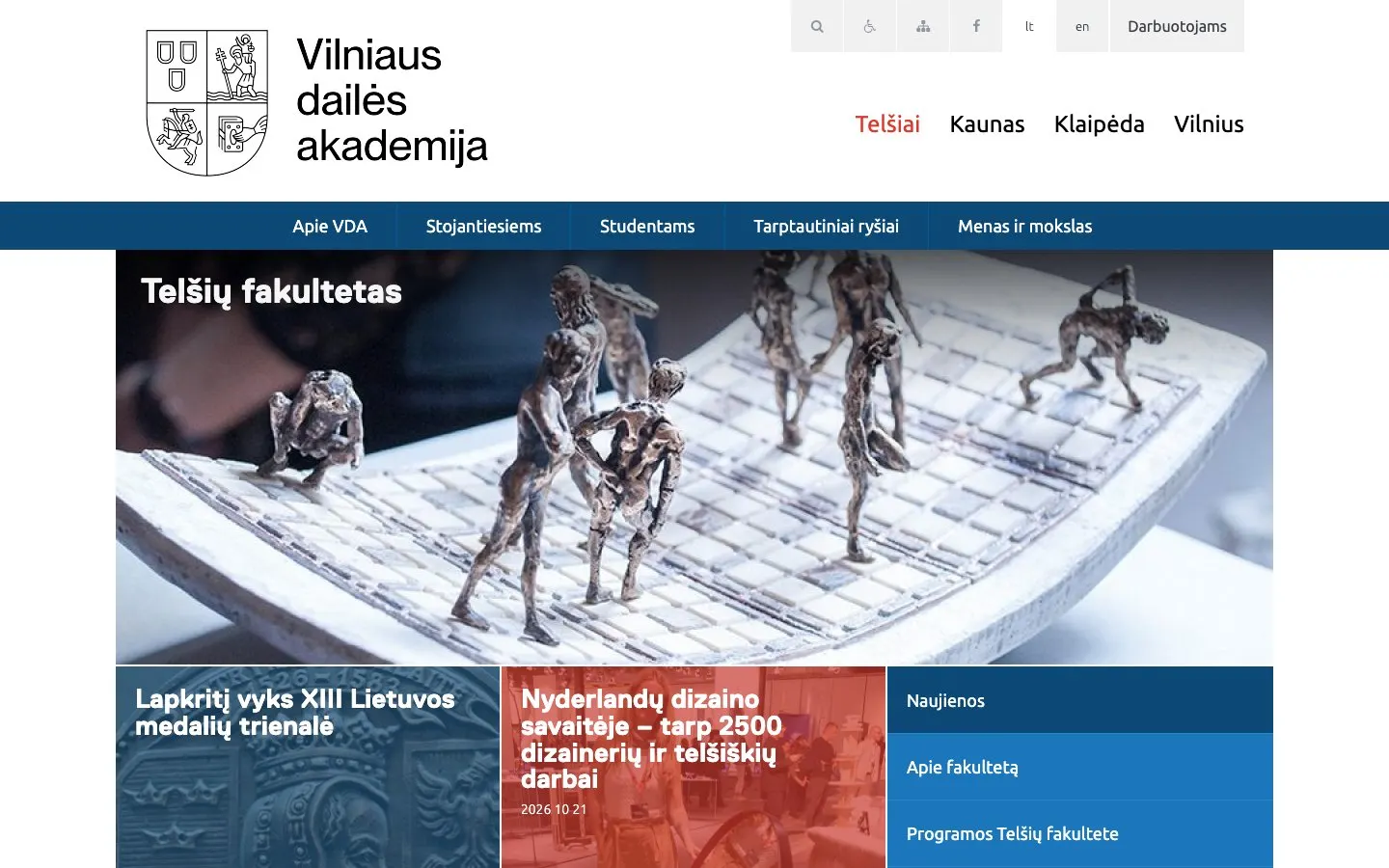 The website of Vilnius Academy of Arts – Telšiai Faculty