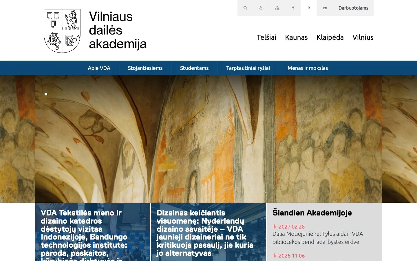 The website of Vilnius Academy of Arts