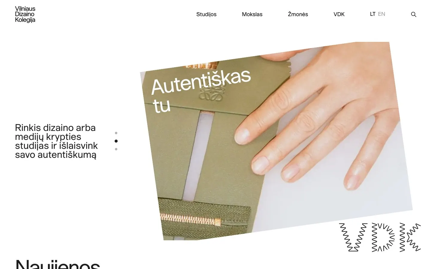 The website of Vilnius College of Design