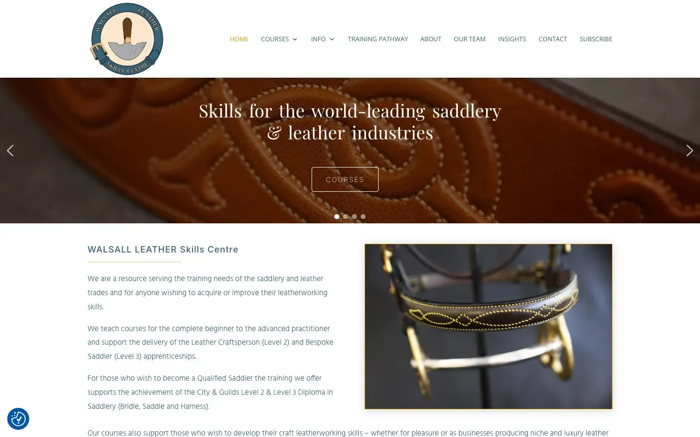 The website of Walsall Leather Skills Centre