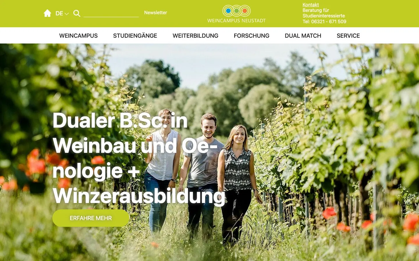 Il sito di Weincampus Neustadt