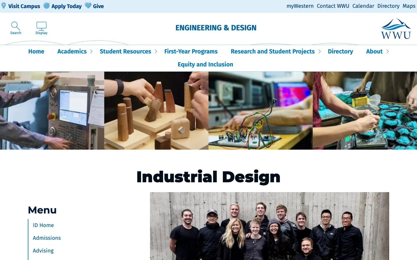 The website of Western Washington University – Industrial Design