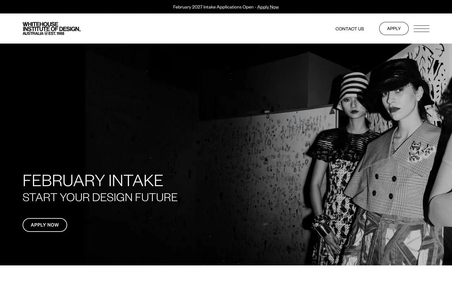 The website of Whitehouse Institute of Design