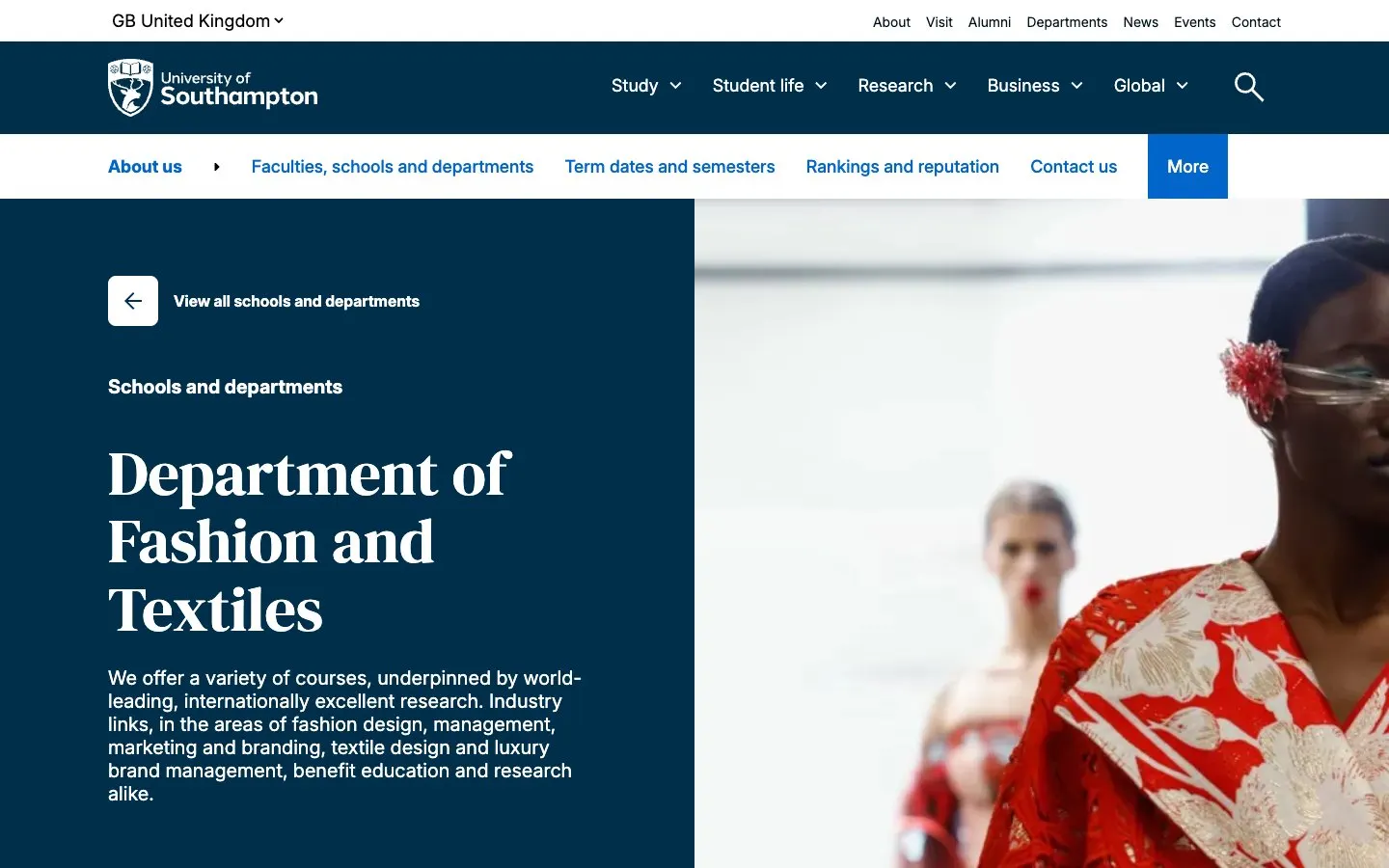 The website of Winchester School of Art – Fashion and Textiles